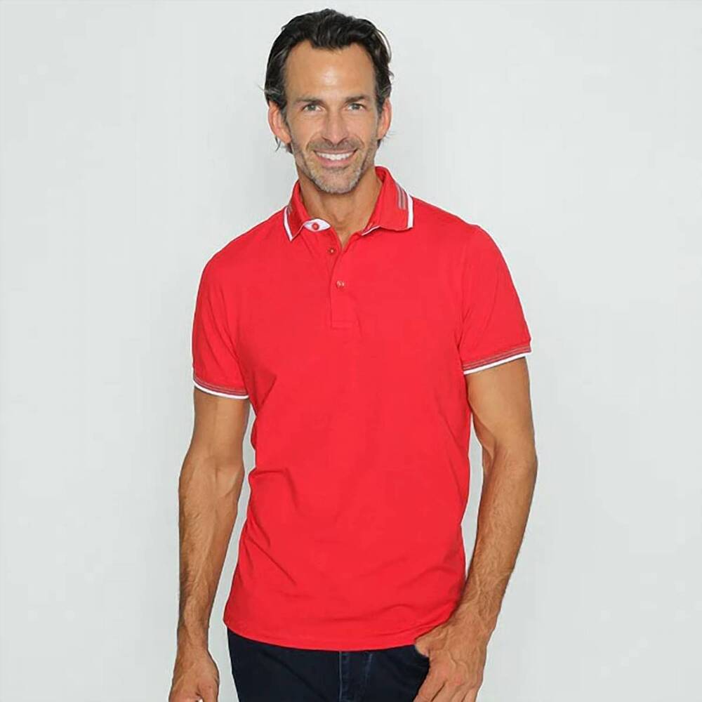 NEW EIGHT X trim polo in red